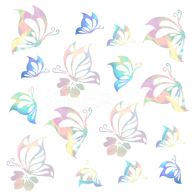 12 Sheets 2 Styles Laser Butterfly PET Waterproof Car Stickers DIY-GA0006-08-1
