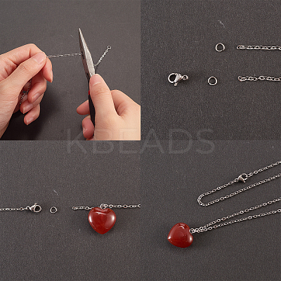 201 Stainless Steel Cable Chain Necklace Making STAS-CJ0001-11P-1