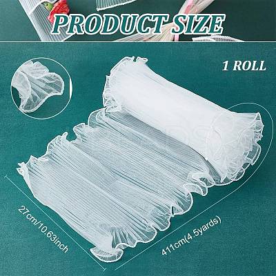 1Pc Organza Gauze Pleated Lace Trim OCOR-BC0006-99C-1