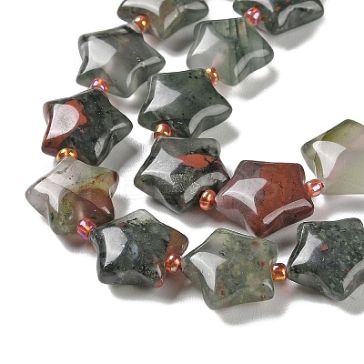 Natural African Bloodstone Beads Strands G-NH0005-003-1