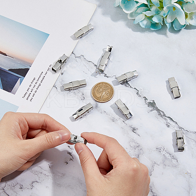 10Pcs 201 Stainless Steel Watch Band Clasps STAS-DC0015-89-1