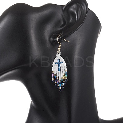 Glass Seed Beads Dangle Earrings EJEW-MZ00737-02-1