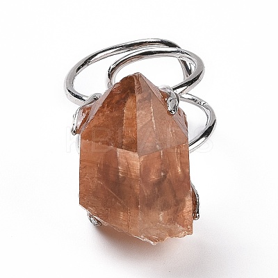 Natural Rose Quartz Nuggets Cuff Ring LS-RJEW-G271-01P-01-1