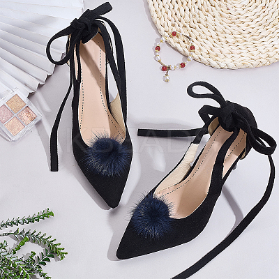 Faux Mink Fur Shoes Buckle Clip AJEW-WH0248-670D-1
