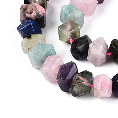 Natural Sodalite & Rhodonite & Prehnite & Amethyst & Rose Quartz & Flower Amazonite & Sunstone Beads Strands G-N358-01A-01-1