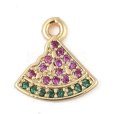 Brass Micro Pave Cubic Zirconia Pendants KK-R219-36B-G-1