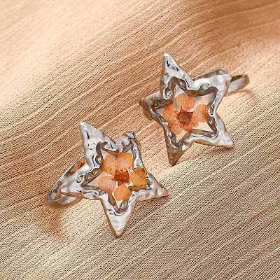 304 Stainless Steel Adjustable Open Cuff Statement Rings RJEW-C083-19P-04-1