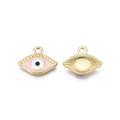Light Gold Plated Alloy Enamel Pendants LS-ENAM-T009-87D-01-1