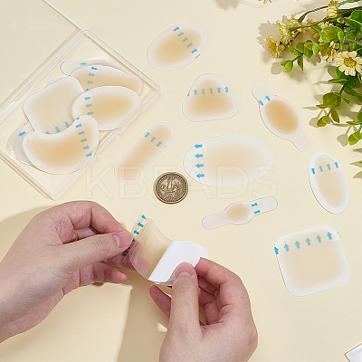 18Pcs 9 Styles Silicone Heelpiece Adhesive Pads AJEW-AR0004-88-1