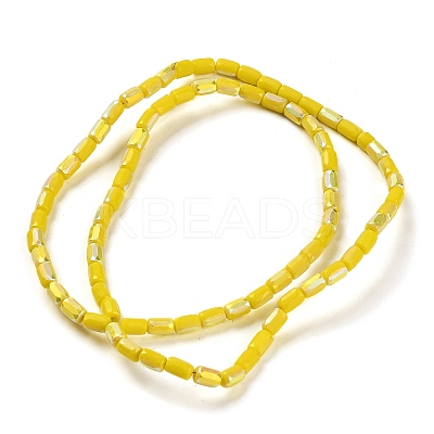 Frosted Imitation Jade Glass Beads Strands GLAA-P058-07A-1
