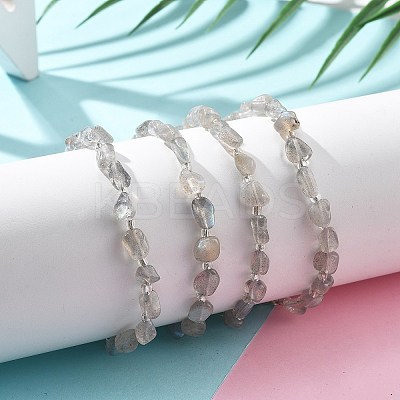 Natural Labradorite Chips Bracelets for Women BJEW-H623-01S-06-1