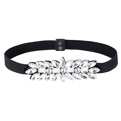 1Pc Black PU Elastic Chain Belt AJEW-FG0002-35B-1