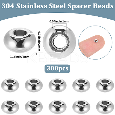 304 Stainless Steel Beads STAS-BBC0009-89B-1