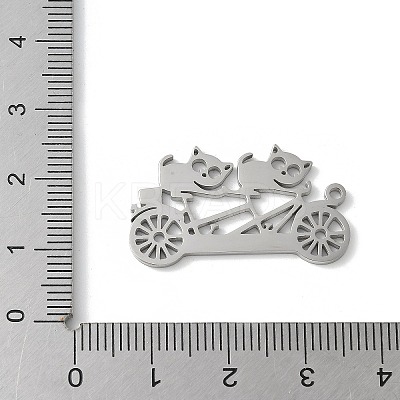 304 Stainless Steel Filigree Pendants STAS-E501-12P-1