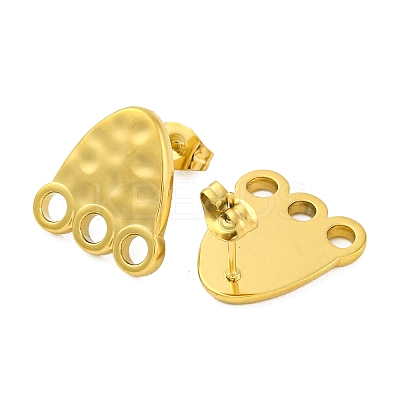 Ion Plating(IP) 304 Stainless Steel Footprint Stud Earrings EJEW-D281-10G-1