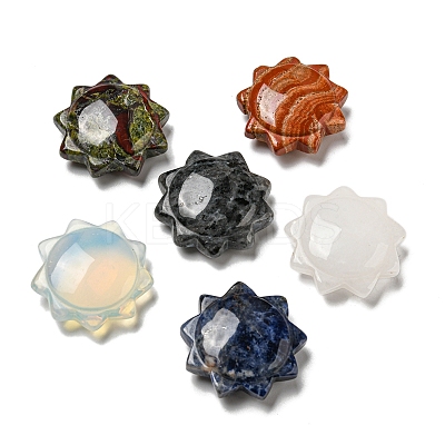 Natural & Synthetic Gemstone Carved Healing Sun Figurines DJEW-D012-04A-1