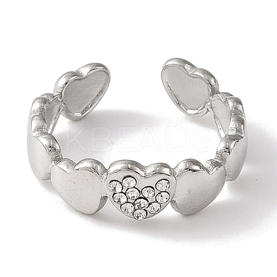 304 Stainless Steel Open Cuff Ring for Women RJEW-F166-08P-01-1