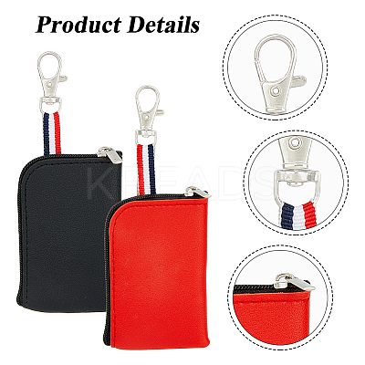 4Pcs 2 Colors PU Leather Waist Bag with Zipper KBAG-HY0001-01-1