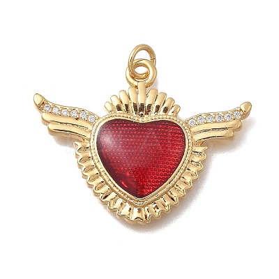 Brass Micro Pave Cubic Zirconia Pendants KK-D431-034D-G-1