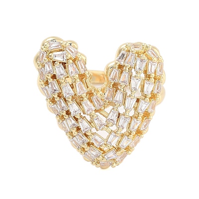 Clear Cubic Zirconia Finger Rings RJEW-U002-10G-1