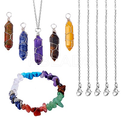 DIY Stone Jewelry Set Making Kit DIY-SZ0007-87-1