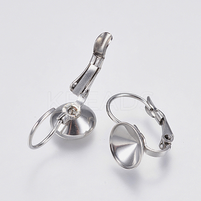 Tarnish Resistant 304 Stainless Steel Leverback Earring Settings LS-STAS-I097-021-8mm-1
