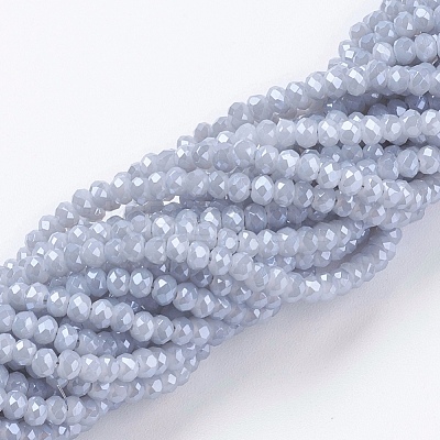 Electroplate Glass Beads Strands X-GLAA-F078-PL04-1