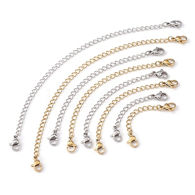8 Strands 8 Styles 304 Stainless Steel Chain Extender STAS-YW0001-12-1