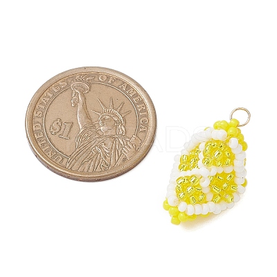 Glass Seed Beaded Fruit Pendants PALLOY-MZ00894-04-1