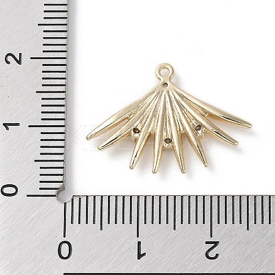 Brass Micro Pave Clear Cubic Zirconia Pendants KK-G491-18G-1