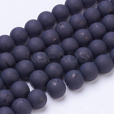Baking Paint Frosted Glass Bead Strands X-GLAA-S031-10mm-38-1
