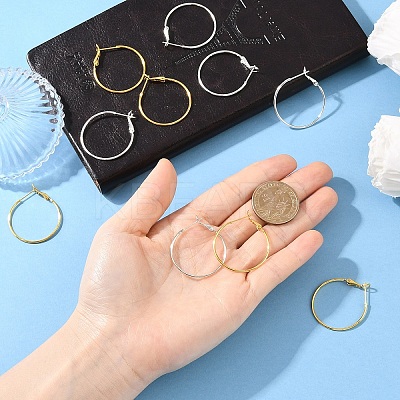 10Pcs Brass Hoop Earrings KK-YW0003-68G-1
