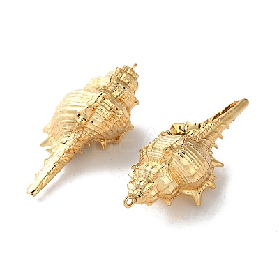 Electroplated Natural Conch Shell Big Pendants X-SSHEL-B002-01G-02-1