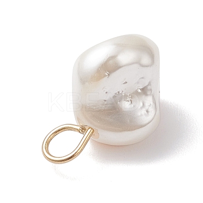 Electroplated Shell Pearl Nuggets Charms PALLOY-JF04641-01-1