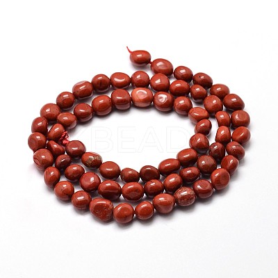 Natural Red Jasper Nuggets Beads Strands X-G-J335-46-1