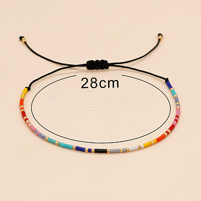 Bohemian Minimalist Glass Seed Bead Braided Bead Bracelets for Women PE3072-1