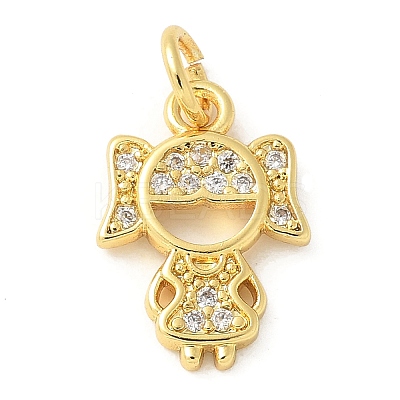 Brass Micro Pave Cubic Zirconia Pendants KK-U053-01G-02-1