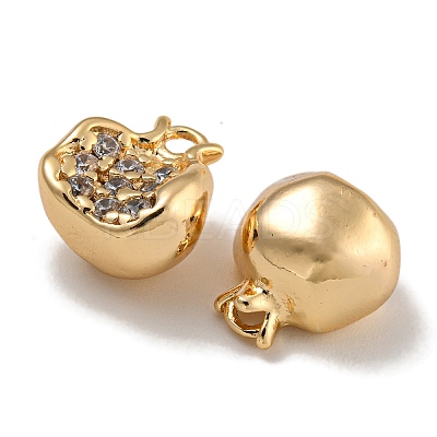 Brass Micro Pave Clear Cubic Zirconia Charms KK-U037-12G-03-1