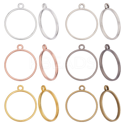 60Pcs 6 Colors Zinc Alloy Ring Tray Settings FIND-WR0012-06-1