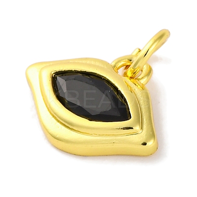 Rack Plating Brass Micro Pave Cubic Zirconia Charms KK-F881-04G-02-1
