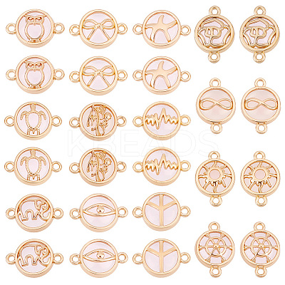 26pcs 13 styles Glass Connector Charms GLAA-PH0002-86-1