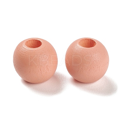 Spray Painted Natural Maple Wood European Beads WOOD-M007-04-1