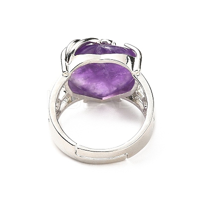 Natural Amethyst Adjustable Rings RJEW-P043-03P-17-1