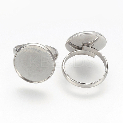Tarnish Resistant Adjustable 304 Stainless Steel Finger Rings Components STAS-E144-026-16mm-1