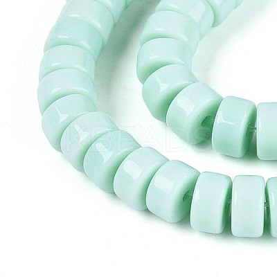 Opaque Solid Color Glass Beads Strands GLAA-N026-3x6mm-14-1