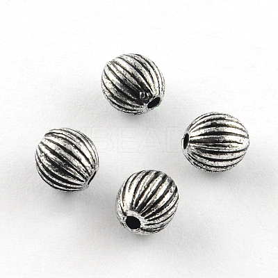 Round Antique Acrylic Corrugated Beads X-PACR-S208-83AS-1