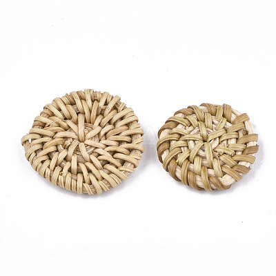 Handmade Reed Cane/Rattan Woven Beads WOVE-T006-131B-1