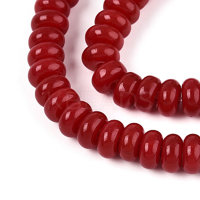 Opaque Spray Painted Glass Beads GLAA-ZX008-6mm-18O-1