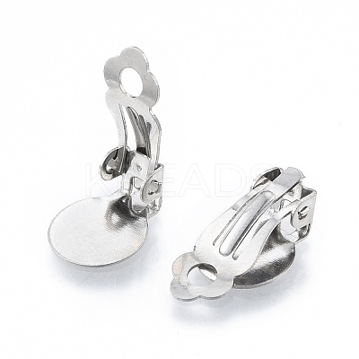 Non-Tarnish 304 Stainless Steel Clip-on Earring Findings X-STAS-N092-168P-1