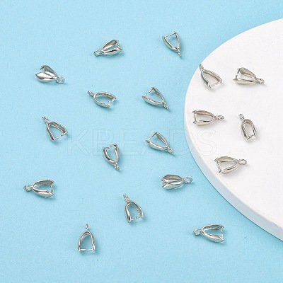 Grade AA Brass Ice Pick Pinch Bails for Pendant Making KK-M008-b-06P-NR-1